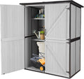 Aivituvin Outdoor Storage Shed with Floor, Garden Tool House with Metal Frame Structure, Large Wooden Cabinet with Adjustable Shelves for Backyard Garden Patio (White)