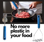 2pc Gift Set | Large Stainless Steel Meat Chopper & Potato Masher | DW Safe