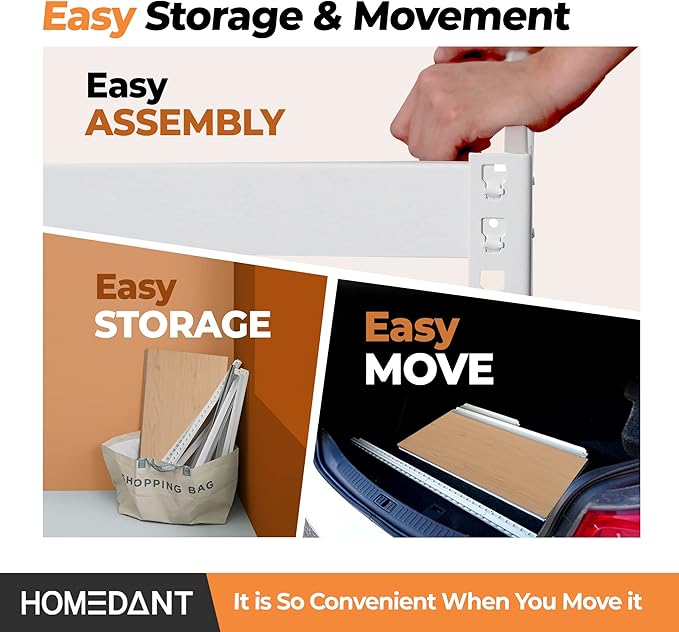 HOMEDANT 5 Tier White Storage Shelves Adjustable Laminated Boltless Garage Metal Shelving Unit Heavy Duty Utility Rack Shelf Warehouse Pantry Closet Kitchen 35.9" W x 16.2" D x 71.3" H White 1Pack