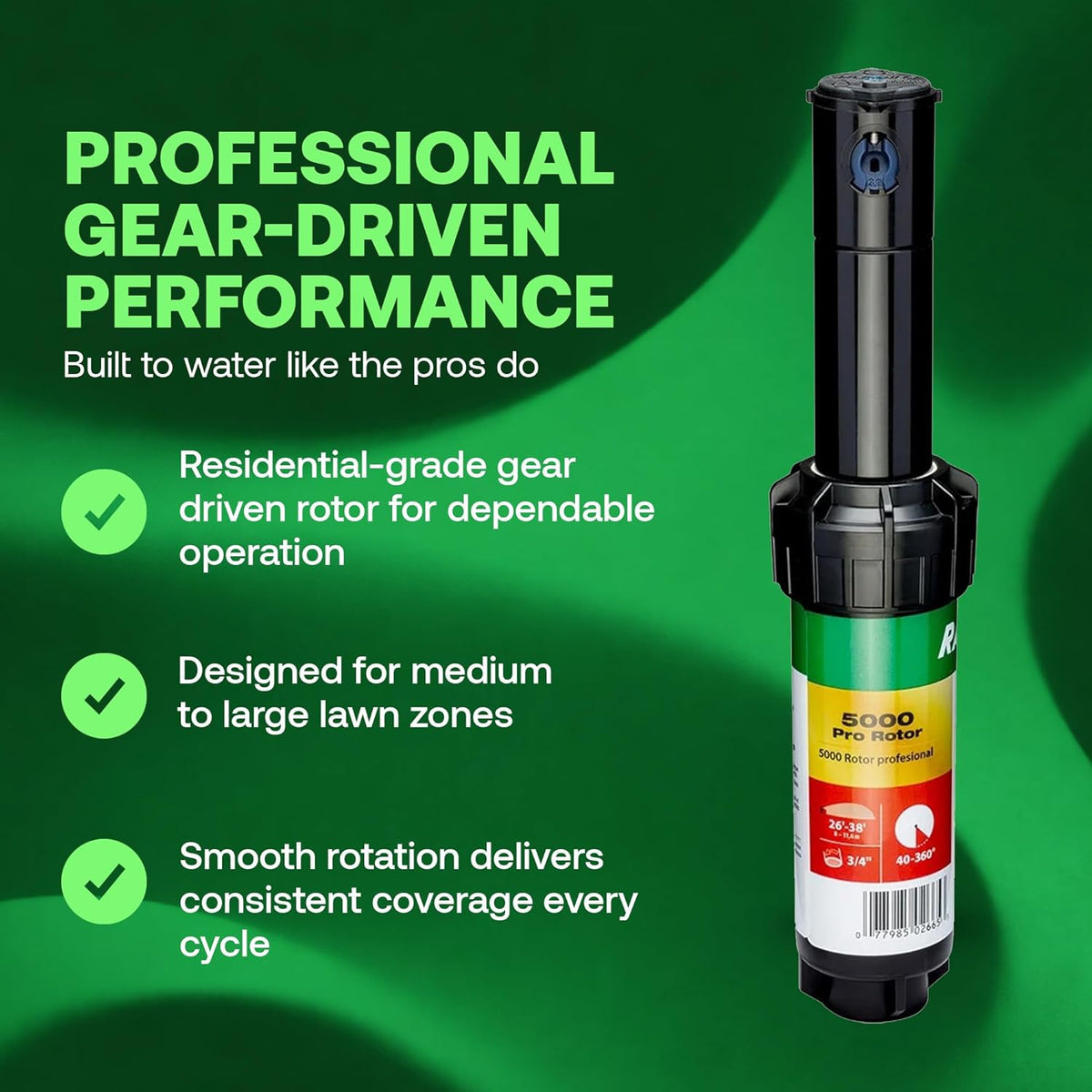 Rain Bird 5000 Rotor with Nozzle Tree 20 Pack + Rotor Screwdriver Tool | 5000RCTREE) + (CPRTOOL) 3/4 inch Inlet for Water Efficient 4 inch Pop Up, Adjustable 40 - 360 Degree Arc & 25 - 50 ft Radius