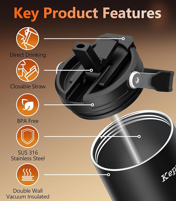 Kepwam Heated Coffee Mug Rechargeable T3, 20oz Self-Heating Travel Mug for Coffee with 1℉ Precise Temperature Control & App, Portable Cup Warmer for Outdoor & Car (Fits Cup Holders)