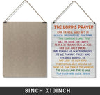 Inspirational Gift Signs the Lord's Prayer Our Father Who Art in Heaven Hallowed Be Thy Name Wooden Hanging Sign Religious Scripture Art Wall Home Decoration 10 x 8 Inches…
