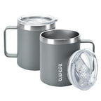 BJPKPK 2PCS Insulated Coffee Mug with Lid, 14oz Stainless Steel Tumbler | Travel Coffee Mug with Handle, Vacuum Insulated Tumbler Cup for Camping, Office, Home, BPA Free Lid, Hot & Cold
