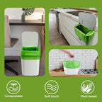 3 Gallon Compostable Trash Bags, 100 Bags Compost Bags for Countertop Bin, BPI Certified and Meet The ASTM D6400 Standard