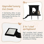 12-in-1 Cat Wall Shelves, Modern Wall-Mounted Cat Furniture, Wooden Climber Includes House, Bridge, Tree, Steps, and Scratcher, Space-Saving Cat Climbing Wall Systems, Black