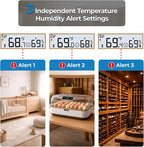Indoor Outdoor Thermometer Wireless, 4.5 Inch Display Digital Hygrometer Thermometer Temperature Humidity Monitor with 330ft Range Sensor and Adjustable Backlight