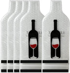 5 Set Reusable Wine Bags for Travel Wine Protector Travel Bag by LIVEBAY | Bottle Travel Case, Unbreakable Wine Sleeve, Leak Proof Wine Bag, Double Layer Wine Protector for Airplane Suitcase