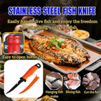 Fishing Knife Set, Fish Cleaning Kit, Filet Knife for Fish, Fish Scale Cleaning Brush, Multi-Functional Scissors, Gloves, Fishbone Tweezers, Storage Bag,Fishing Accessories,Fishing Tool Kit
