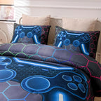 NTBED Game Console Comforter Set for Boys Girls Kids 3D Gaming Geometric Lightweight Microfiber Bedding Sets (Multi, Queen)