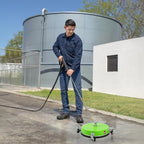 19" Pressure Washer Surface Cleaner with 4 Wheels, Coated Green Stainless Steel Power Washer Surface Cleaner for Driveway Sidewalk Patio, 1/4" Quick Connector 2 Extension Wand, 4000 PSI