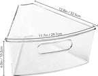 Oubonun Lazy Susan Organizers Set of 8, 12.8’’ x 11.7’’ x 4’’ Plastic Transparent Kitchen Cabinet Storage Bins with Handle, 4" Deep Container, 1/8 Wedge - Food Safe, without BPA
