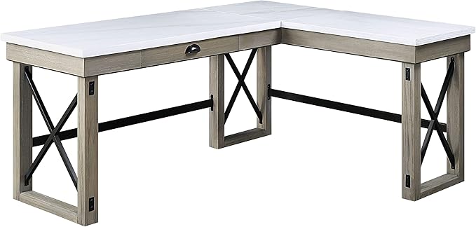 NicBex Kimberly-DW-00030-LWJ Home Office Desks, 67"x55"x30", Oak