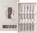 Chopsticks [Made in Korea][5 Sets] 430 Premium Stainless Steel Chopsticks, Mukbang Kitchen Utensil, Cutlery Silverware Stainless Tableware (The milky way)