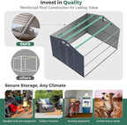 Metal Shed 10x10 Sheds Outdoor Storage, Natural Lighting Tool Sheds with Translucent Roof Panels, Windows, and Lockable Doors, Ideal for Garden, Backyard, and Patio