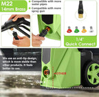 Pressure Cleaner 5000 PSI,2.8 GPM Power Cleaner with Foam Cannon,Portable Cleaner with 33ft Hose Reel,4 Nozzle Tips,and Soap Bottle for Cars/Home/Driveways/Patios/Decks/Fences(Green)