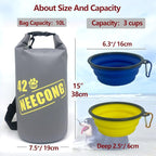 Dog Food Travel Bag With Collapsible Travel Big Bowls(800ml), 42 Cup Dog Food Storage System for Camping, Daily -10L Dog Food Dry Bag