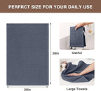 Homaxy 100% Cotton Oversized Waffle Weave Kitchen Towels, 7-Pack, Dark Grey | 20 x 28 Inches, Ultra Soft Absorbent Dish Towels, Quick Drying Large Cleaning Towels