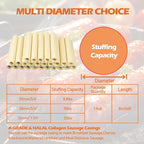 HAIKISS Edible Drying Sausage Casing, HALAL Collagen Sausage Casings for Most Delicious Sausage, Homemade Sausages Ham for Sausage Stuffer,15m/49ft, Diameter 20mm,1 Roll