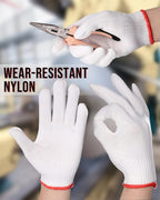SATINIOR 36 Pairs Work Gloves White Cotton Polyester Liners Safety Work BBQ Gloves Liners Men Women Hand Protection