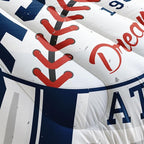 Datura home Baseball Comforter Set Vintage Grey Baseball Printed Quilt Bedding Set with 1 Comforter and 2 Pillowcases for Boys and Girls Bedroom All Season(Baseball Twin)
