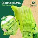 Compostable Kitchen Trash Bags 8-10 Gallon (50-Pack) – Heavy-Duty, 1.1 Mil Thick, 100% Biodegradable Bag for Medium to Large Bins. ASTM D6400, BPI & OK Compost HOME Certified Eco-friendly & Recyclable