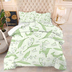 kxry Green Flower Comforter Sets Bedding Sets Full Size Comforter Set for Girls Women Kids 1 Comforter + 2 Pillow Case