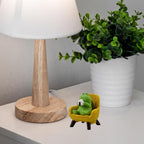 Refintural Miniature Frog Figurines Statue - Cute Frog Sculpture for Outdoor Fairy Garden and Desk Decorations - Adorable Frog Figurine Statue Decor for Plant Shelf Desk Office Bedroom(Yellow Sofa)
