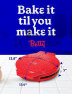 Betty Crocker Pizza Maker Plus,12" Indoor Electric Grill,Nonstick Griddle Pan for Pizzas,Quesadillas,Tortillas,Nachos and more,12" Electric Griddle for Delicious Meals and Snacks,Red,(Pack of 2)