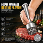Stainless Steel Meat Tenderizer Tool with 21 Sharp Needles – Blade Tenderizer for Chicken, Beef, Steak – Heavy Duty Meat Pounder Hammer, Easy Grip Kitchen Gadget for Cooking & Chef Tools