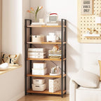 Tall Bookshelf with Large Storage,5 Tier Bookcase in Bedroom,Living Room and Office,Modern Wide Bookcase Shelf for Storing Books/Plants,Brown