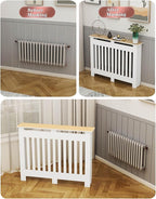 Modern Radiator Covers Wall Heater Cover Cabinet Shelf Bathroom Floor Radiator Shelve, Hide Cluttered Pipes/Easy to Install, Suitable for Household Living Room, White(27.6" Lx31.5 Hx9.8 W)