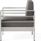 Christopher Knight Home Cape Coral Outdoor Chat Set with Fire Table, 5-Pcs Set, Khaki / Light Grey