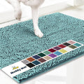 Muddy Mat® Shown ON TV Highly Absorbent Microfiber Door Mat and Pet Rug Non Slip Thick Washable Area and Bath Mat Soft Chenille for Kitchen Bedroom Indoor and Outdoor - Seafoam Green Small 28"X18"