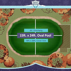Buffalo Blizzard Ripstopper 15 ft x 24 ft Oval Winter Pool Cover | Green Heavy Duty Cover for Above Ground Swimming Pools | Easy to Install | Cold & UV Resistant | Shields from Seasonal Debris
