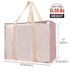 Bodaon Insulated Reusable Grocery Shopping Bags, X-Large, Gold, 1-Pack | Picnic Cooler Bag with Zippered Top Cold, Insulated Food/Pizza Delivery Bag for Commercial Rideshare, Collapsible Tote Bags