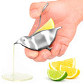 Bird Lemon Squeezer with Pour Spout, Tiny Stainless Steel Slice Press | Cute Citrus Wedge Juicer for Limes, Mess-Free, Dishwasher Safe, a Mini Travel Size for Tea Service, Seafood, and Cocktails