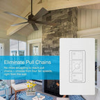 Lutron Caseta Smart Fan Speed Control Switch (Lutron Smart Hub Required), Single-Pole, PD-FSQN-LA, Light Almond