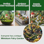 40Pcs Outdoor Miniature Fairy Garden Accessories Kit with Fairy House & Mini Resin Animals - Miniature Garden Decor Gifts for DIY Micro-Enthusiasts
