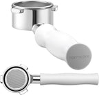 Normcore 54mm Bottomless Portafilter Fits Breville Sage Barista Express Machines, Barista-Grade Naked Espresso Tool, Included 18g Filter Basket, Anodized Aluminum Handle, White