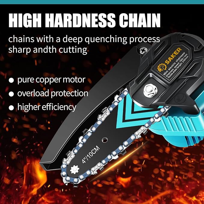 Saker Mini Chainsaw,Portable Electric Chainsaws Cordless,Handheld Chain Saw Pruning Shears Chain Saws for Tree Branches,Courtyard,Household and Garden,Christmas Gifts for Men Dad Husband Women