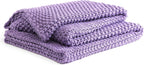 YnM Chunky Cotton Knit Throw Blanket, Cable Knit Throws for Bed Couch Sofa, Comfy & Relaxing, Decorative Piece for Farmhouse Modern Boho Rustic Scandinavian Chic Vibe, Lilac Purple 60x80 Inches