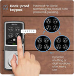Lockly Secure Pro Wi-Fi Smart Door Lock, Keyless Entry with PIN Genie® Digital Keypad, 3D Biometric Fingerprint Sensor Front Door Lock Deadbolt, Voice Control & Auto Lock - Deadbolt Edition