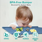Silicone Placemat for Baby Self-Eating: Dishwasher Safe & Non-Slip for Dining Table - Table Mat for Baby 8-18 Months