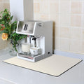 ZLR Coffee Bar Mat for Keurig & Nespresso, 12"x16" Small, Creamy | Absorbent Dish Drying Mat, Stain-Hiding PU Leather Top, Non-Slip Rubber Back, Heat-Resistant, Fits Frother & Pour-Over
