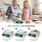 Large Digital Kitchen Scale 40kg/88lbs Commercial Food Scale with Tare and PCS Funtion for Parts and Coins LCD Display Stainless Steel Baking Scale for Cooking, Adapter Included (White, 40kg)