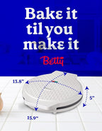 Betty Crocker Pizza Maker Plus, 12" Indoor Electric Grill, Nonstick Griddle Pan for Pizzas, Quesadillas, Tortillas, Nachos and more, 12" Electric Griddle for Delicious Meals and Snacks, White