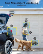Security Cameras Wireless Outdoor, 2K Solar Security Camera System 360° PTZ with Spotlight & Siren, ieGeek 2.4Ghz Outdoor Security Cameras,Color Night Vision, Work with Alexa, PIR, 2-Way Talk, IP65