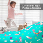 Jorbest Unicorns Stuffed Animal Storage Bean Bag Chair for Kids and Adults, Unicorns Rainbow Bean Bag Stuffed Animal Storage, Luxury Velvet Stuffie Seat - Cover ONLY (200L/52 Gal, Rainbow)