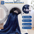 Sealy Electric Blanket Throw Size 50"*60",Super Cozy Flannel to Sherpa Reversible Heated Blanket Throw with 6 Heating Levels & 2-10 Hours Auto Off Overheating Protection Machine Washable,Navy