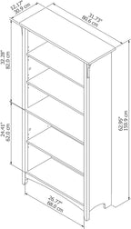 Bush Furniture Salinas 5 Shelf Bookcase, Tall Bookshelf for Living Room and Home Office